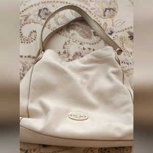 Coach Lexy shoulder bag. Cream leather